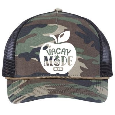 Cute Funny Vacay Mode On Summer Family Vacation Gift Retro Rope Trucker Hat Cap