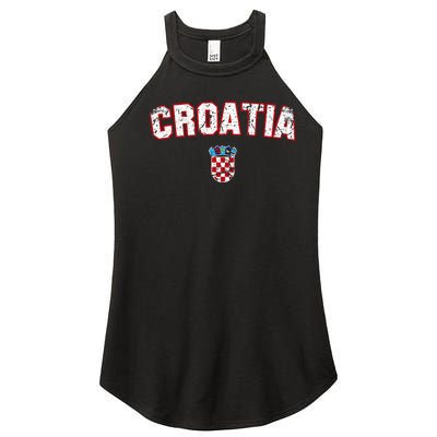 Croatia Flag Vintage Women's Perfect Tri Rocker Tank