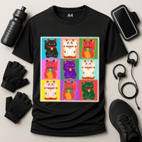 Cool Funny Vintage Japanese Lucky Cat Maneki Neko Pop Art Performance Shirt