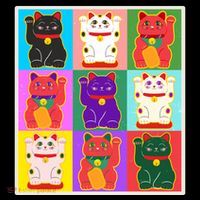 Cool Funny Vintage Japanese Lucky Cat Maneki Neko Pop Art Performance Shirt