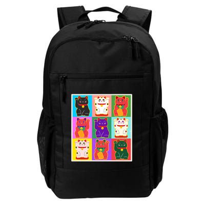 Cool Funny Vintage Japanese Lucky Cat Maneki Neko Pop Art Backpack