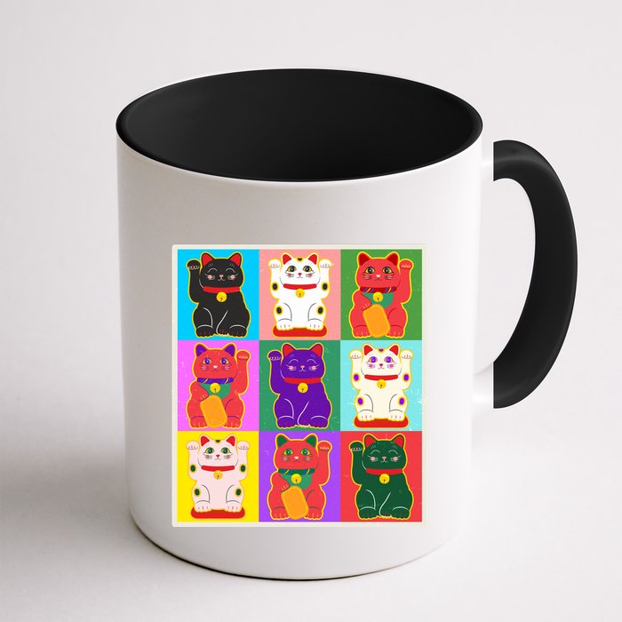 Cool Funny Vintage Japanese Lucky Cat Maneki Neko Pop Art Mug
