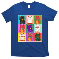Cool Funny Vintage Japanese Lucky Cat Maneki Neko Pop Art T-Shirt
