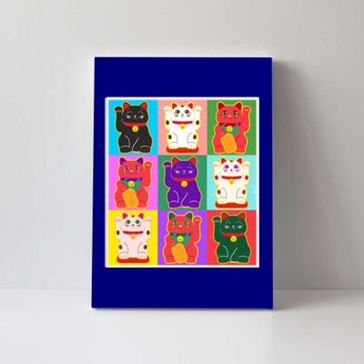 Cool Funny Vintage Japanese Lucky Cat Maneki Neko Pop Art Canvas