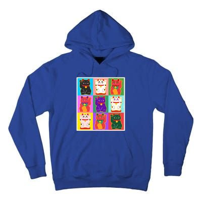 Cool Funny Vintage Japanese Lucky Cat Maneki Neko Pop Art Tall Hoodie