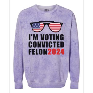 Convicted Felon Voting 2024 Graphic Colorblast Crewneck Sweatshirt