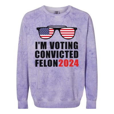 Convicted Felon Voting 2024 Graphic Colorblast Crewneck Sweatshirt