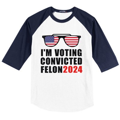 Convicted Felon Voting 2024 Graphic Baseball Sleeve Shirt