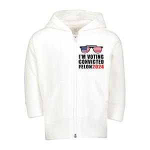 Convicted Felon Voting 2024 Graphic Toddler Zip Fleece Hoodie