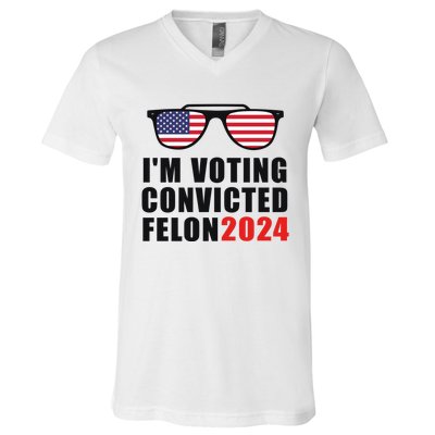 Convicted Felon Voting 2024 Graphic V-Neck T-Shirt