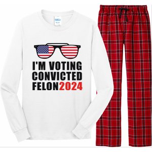 Convicted Felon Voting 2024 Graphic Long Sleeve Pajama Set