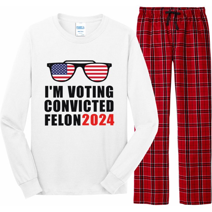 Convicted Felon Voting 2024 Graphic Long Sleeve Pajama Set