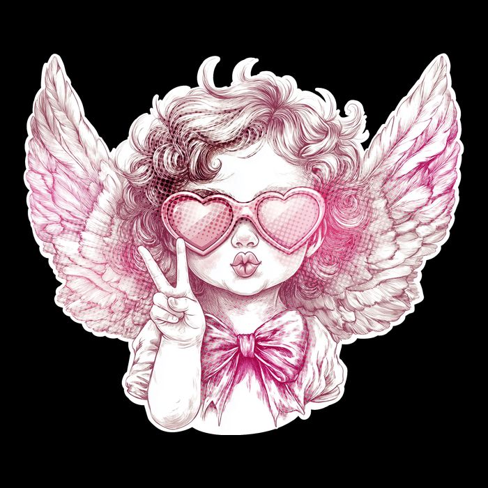 Cute Funny Valentines Day Cupid Peace Sign Sweatshirt