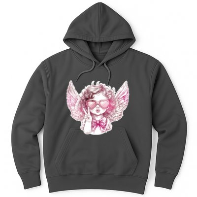 Cute Funny Valentines Day Cupid Peace Sign Hoodie