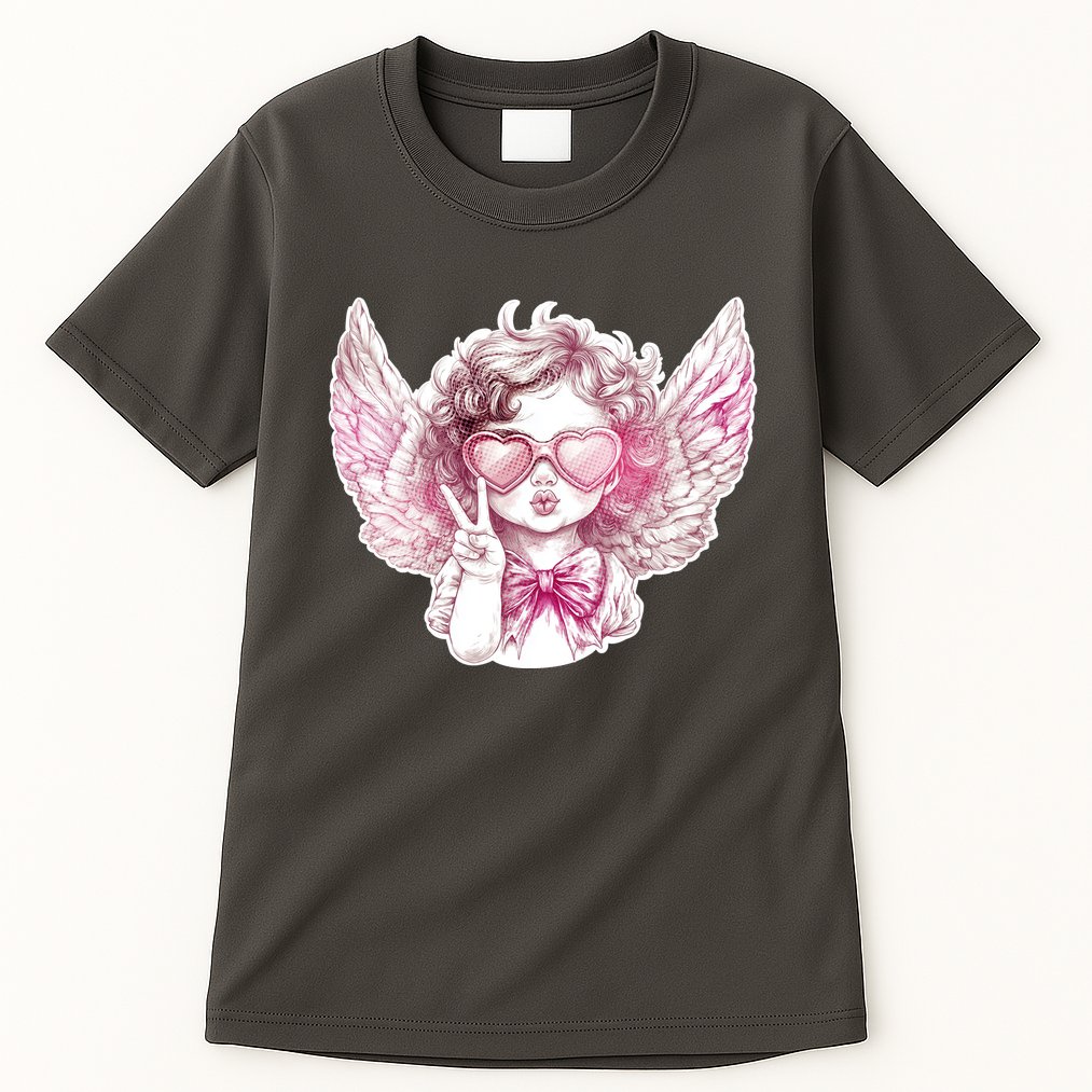 Cute Funny Valentines Day Cupid Peace Sign Tall T-Shirt