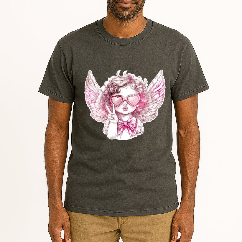 Cute Funny Valentines Day Cupid Peace Sign Tall T-Shirt