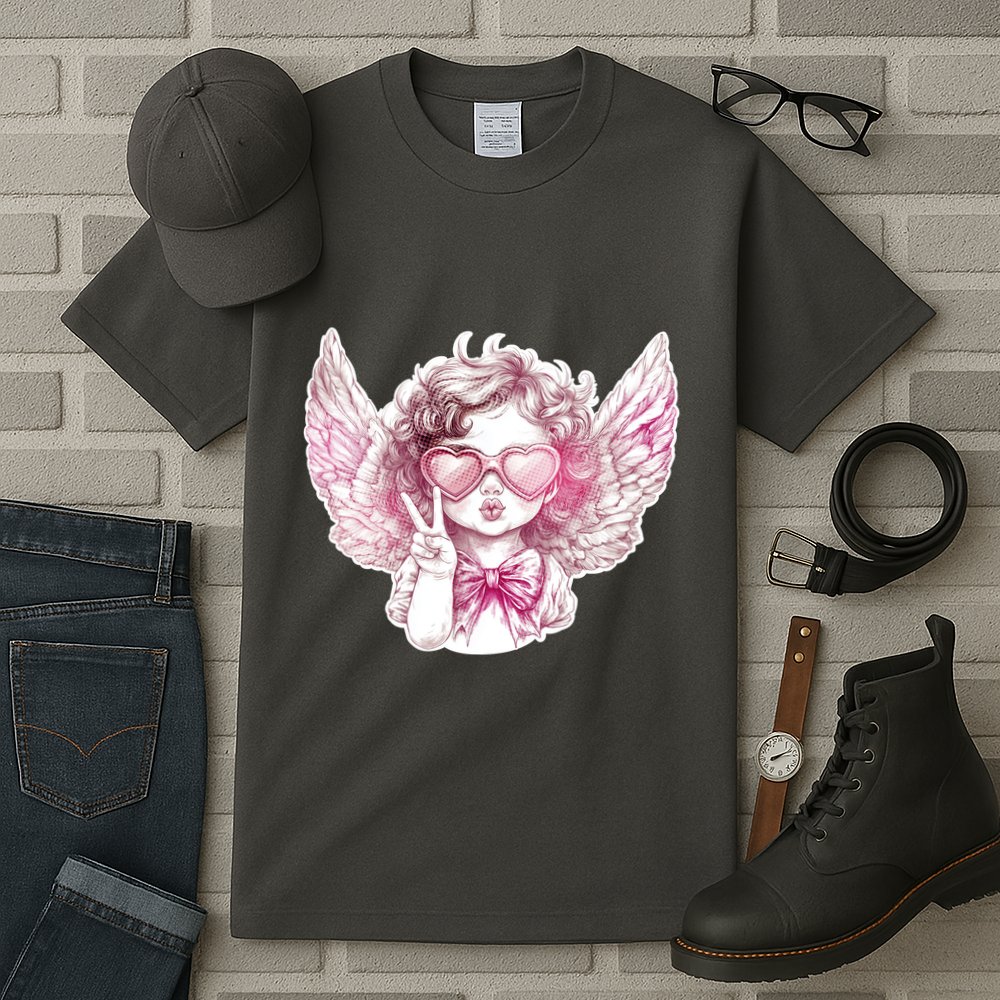Cute Funny Valentines Day Cupid Peace Sign Tall T-Shirt