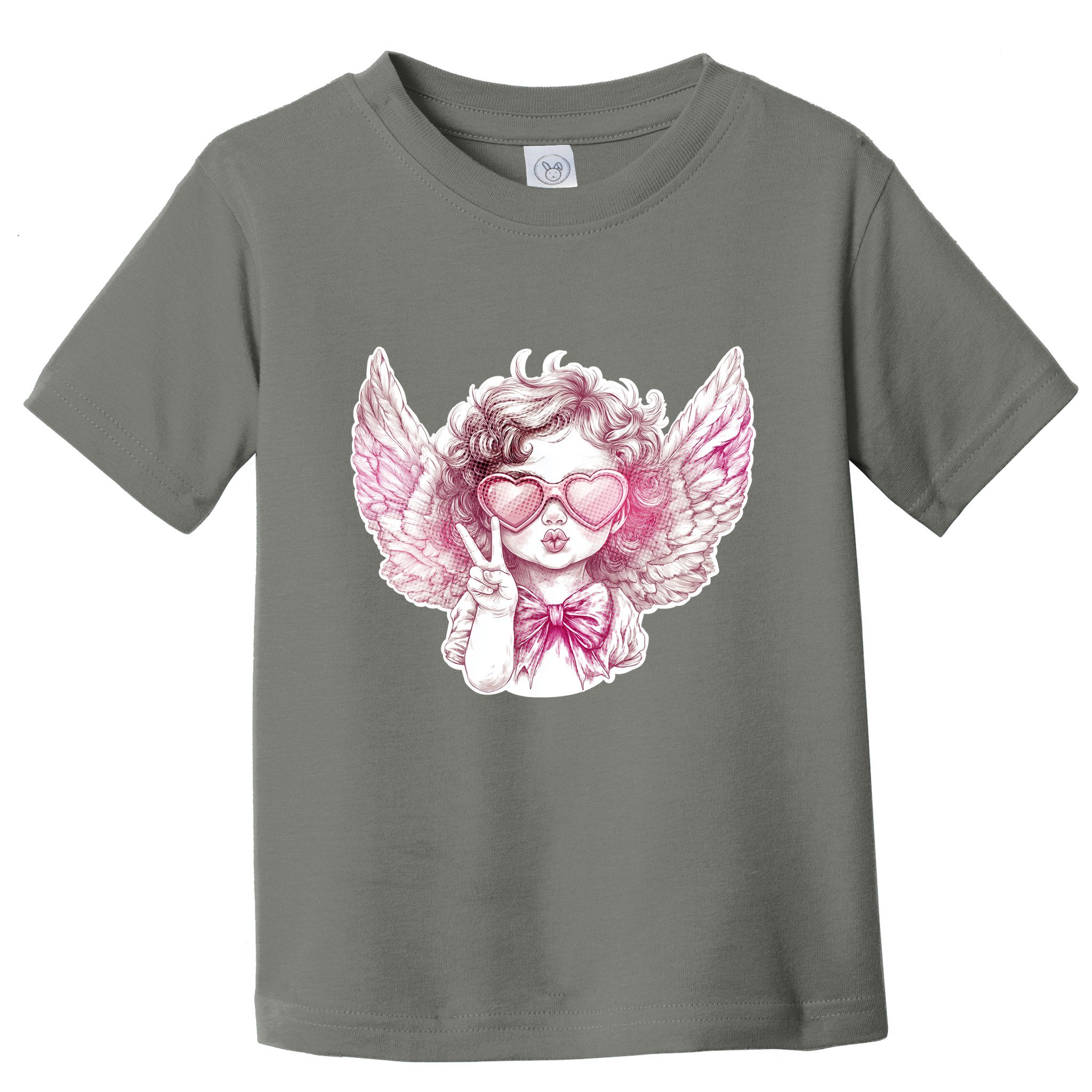 Cute Funny Valentines Day Cupid Peace Sign Toddler T-Shirt