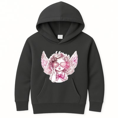 Cute Funny Valentines Day Cupid Peace Sign Kids Hoodie