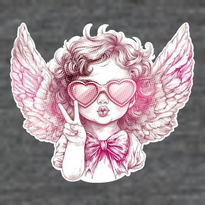 Cute Funny Valentines Day Cupid Peace Sign Zip Tote Bag