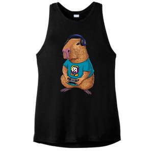 Capybara Funny Video Games Capybara Great Gift Ladies PosiCharge Tri-Blend Wicking Tank