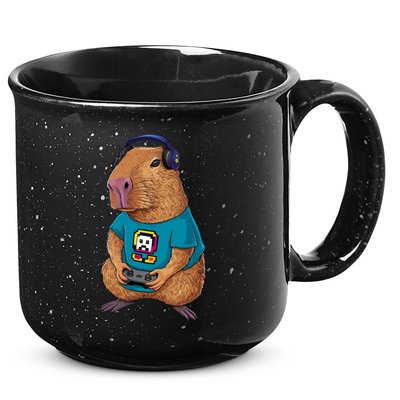 Capybara Funny Video Games Capybara Great Gift 15oz Campfire Ceramic Mug