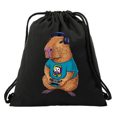 Capybara Funny Video Games Capybara Great Gift Drawstring Bag