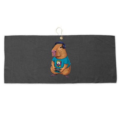 Capybara Funny Video Games Capybara Great Gift Large Microfiber Waffle Golf Towel