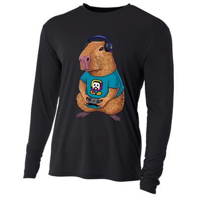 Capybara Funny Video Games Capybara Great Gift Cooling Performance Long Sleeve Crew