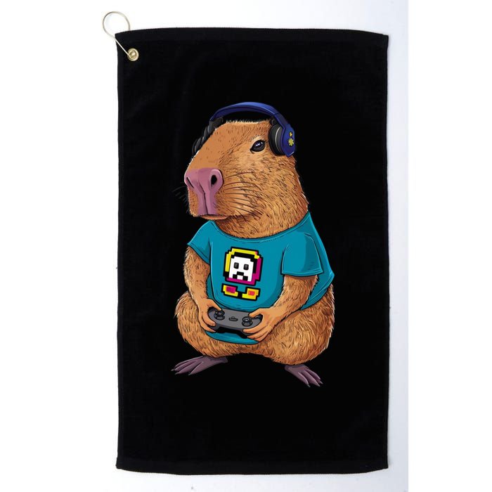 Capybara Funny Video Games Capybara Great Gift Golf Towel