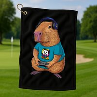 Capybara Funny Video Games Capybara Great Gift Golf Towel
