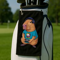 Capybara Funny Video Games Capybara Great Gift Golf Towel