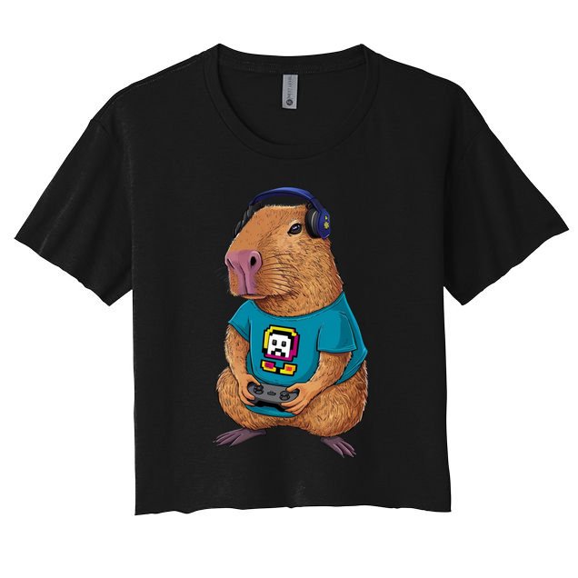 Capybara Funny Video Games Capybara Great Gift Crop Top