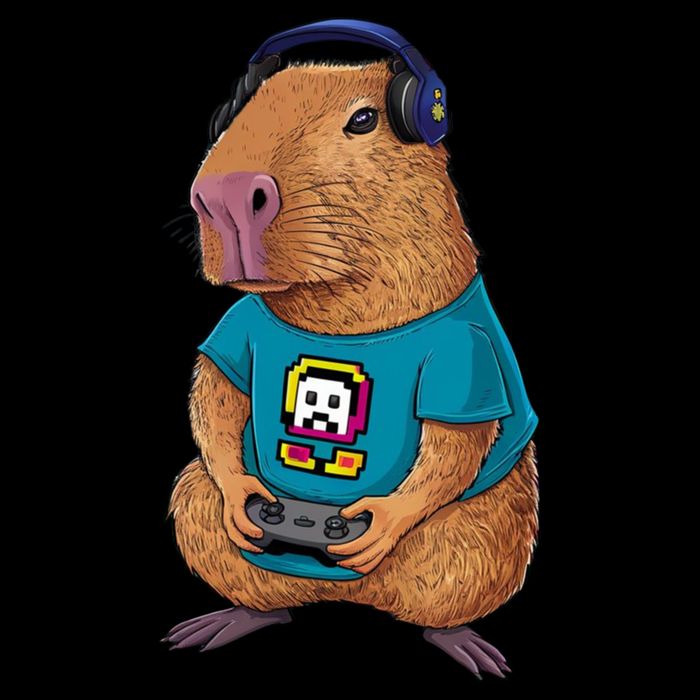 Capybara Funny Video Games Capybara Great Gift Cropped Pullover Crew