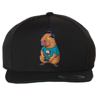 Capybara Funny Video Games Capybara Great Gift Wool Snapback Cap