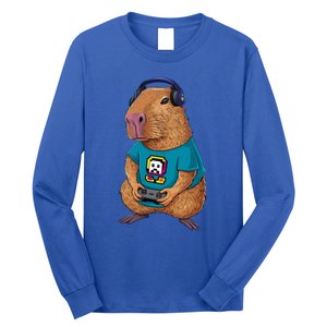 Capybara Funny Video Games Capybara Great Gift Long Sleeve Shirt