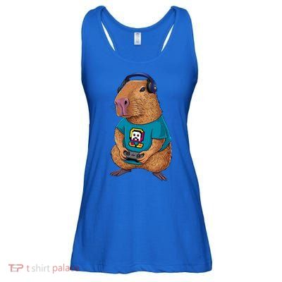 Capybara Funny Video Games Capybara Great Gift Ladies Essential Flowy Tank