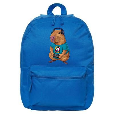 Capybara Funny Video Games Capybara Great Gift 16 in Basic Backpack