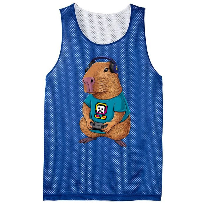 Capybara Funny Video Games Capybara Great Gift Mesh Reversible Basketball Jersey Tank