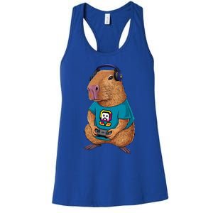 Capybara Funny Video Games Capybara Great Gift Women's Racerback Tank