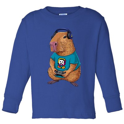 Capybara Funny Video Games Capybara Great Gift Toddler Long Sleeve Shirt