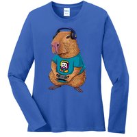 Capybara Funny Video Games Capybara Great Gift Ladies Long Sleeve Shirt