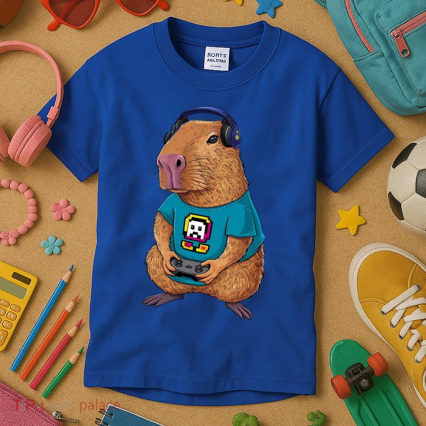 Capybara Funny Video Games Capybara Great Gift Kids T-Shirt