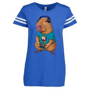 Capybara Funny Video Games Capybara Great Gift Enza Ladies Jersey Football T-Shirt