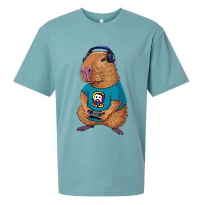 Capybara Funny Video Games Capybara Great Gift Sueded Cloud Jersey T-Shirt