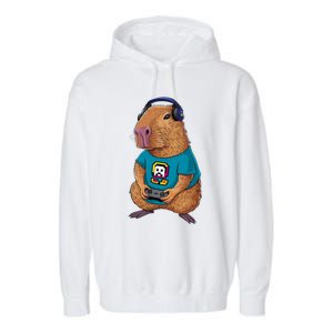 Capybara Funny Video Games Capybara Great Gift Garment-Dyed Fleece Hoodie