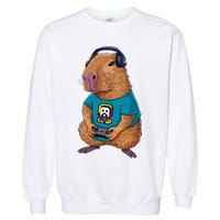 Capybara Funny Video Games Capybara Great Gift Garment-Dyed Sweatshirt