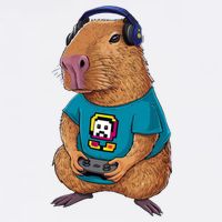 Capybara Funny Video Games Capybara Great Gift Garment-Dyed Sweatshirt