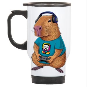 Capybara Funny Video Games Capybara Great Gift Stainless Steel Travel Mug