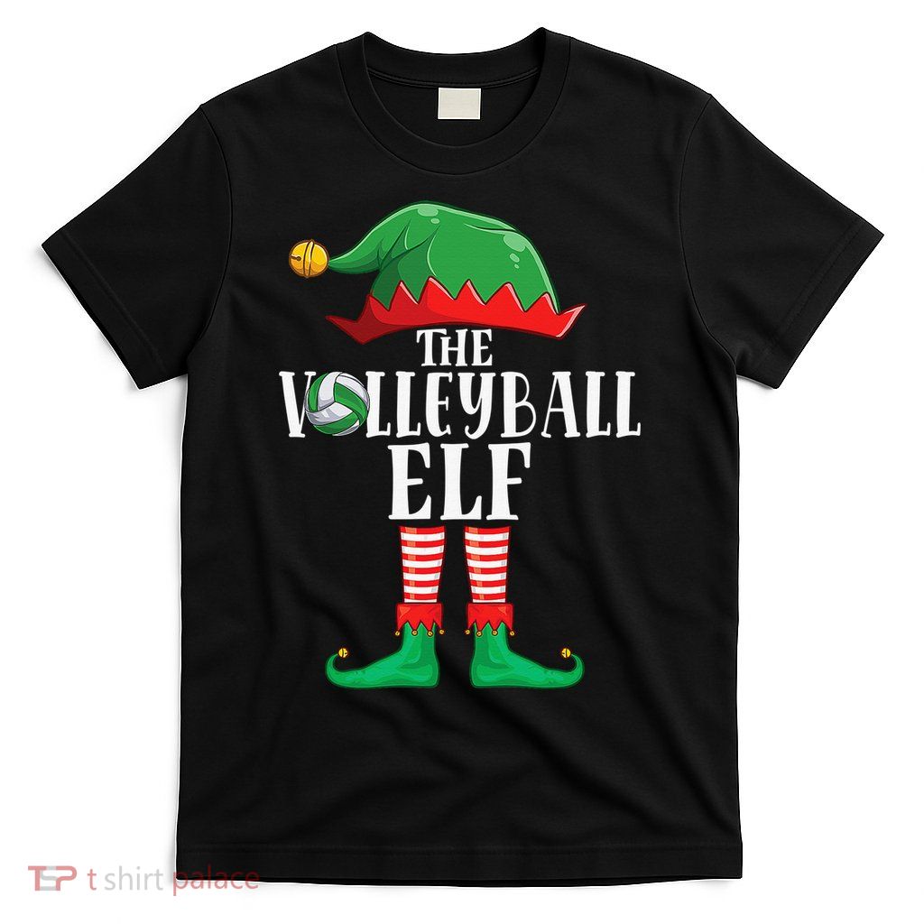 Christmas Funny Volleyball ELF Xmas Pajama Matching Family T-Shirt
